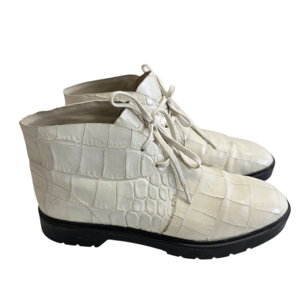 Alexander Wang Lee Chukka Boots In Malt Croc.